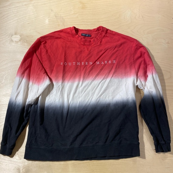 Southern Marsh Men's Red, White, and Black Crewneck Sweater XL (ET) - Picture 3 of 6